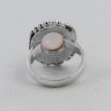 Natural Rose Quartz Silver Rings