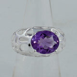 Green Amethyst Silver Ring