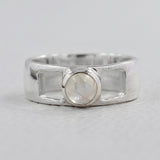 Rainbow Moonstone Silver Ring