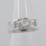 Rainbow Moonstone Silver Ring
