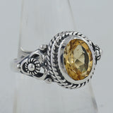 925 Sterling Silver Citrine Rings