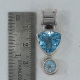 925 Sterling Silver Blue Topaz Pendants