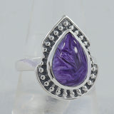 925 Sterling Silver Charoite Ring