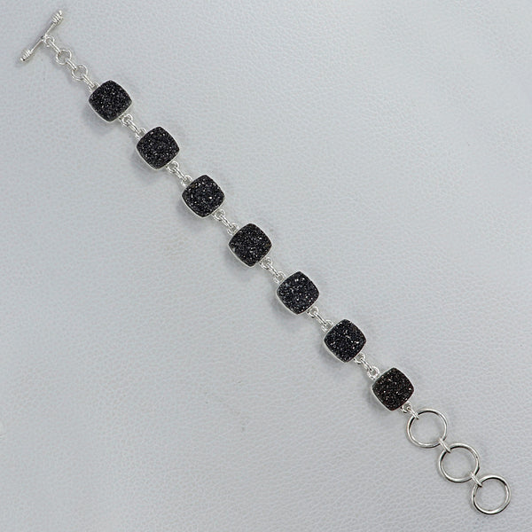 925 Silver Titanium Druzy Bracelets