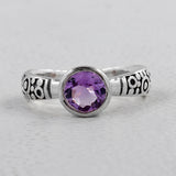 925 Silver Green Amethyst Ring