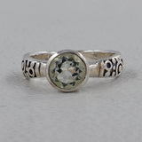 925 Silver Green Amethyst Ring