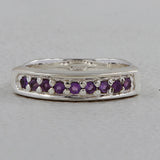 Natural Amethyst Silver Rings