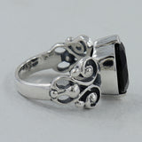 Natural Black Onyx Silver Rings