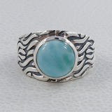 Natural Rainbow Moonstone Silver Rings