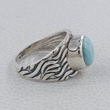 Natural Rainbow Moonstone Silver Rings