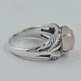 Natural Rose Quartz Silver Rings