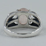 Natural Rose Quartz Silver Rings