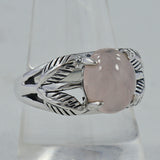 Natural Rose Quartz Silver Rings