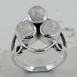 Larimar Three Stone Silver Rings