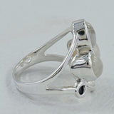 Larimar Three Stone Silver Rings