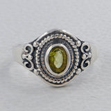 Natural Garnet Silver Rings