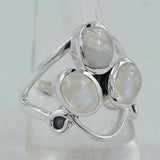 Larimar Three Stone Silver Rings