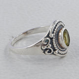 Natural Garnet Silver Rings