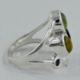 Larimar Three Stone Silver Rings