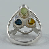 Larimar Three Stone Silver Rings