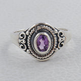 Natural Garnet Silver Rings