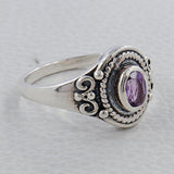 Natural Garnet Silver Rings