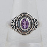 Natural Garnet Silver Rings