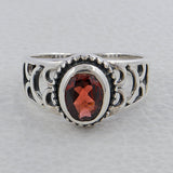 925 Sterling Silver Garnet Rings