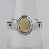 Natural Ethiopian Opal Silver Rings
