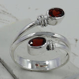 Natural Garnet Silver Rings
