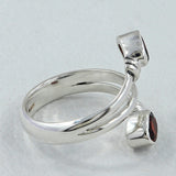 Natural Garnet Silver Rings