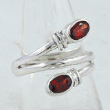 Natural Garnet Silver Rings