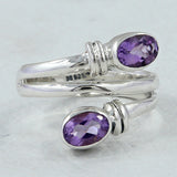 Natural Garnet Silver Rings