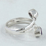 Natural Garnet Silver Rings
