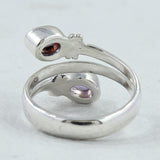 Natural Garnet Silver Rings