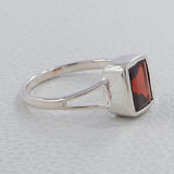 Natural Garnet Silver Rings