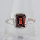 Natural Garnet Silver Rings