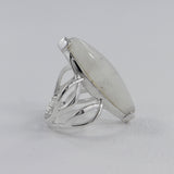 Rainbow Moonstone Silver Ring