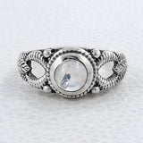 925 Silver Rainbow Moonstone Rings