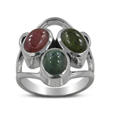 Larimar Three Stone Silver Rings