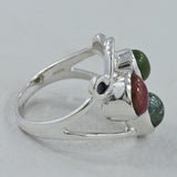 Larimar Three Stone Silver Rings