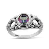 925 Silver Rainbow Moonstone Rings