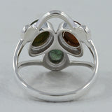 Larimar Three Stone Silver Rings