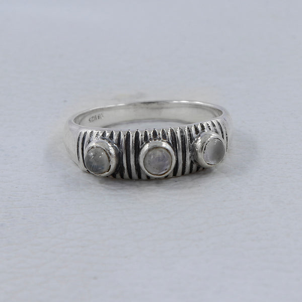 Rainbow Moonstone Silver Rings