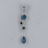 925 Sterling Silver Blue Topaz Pendants