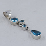 925 Sterling Silver Blue Topaz Pendants