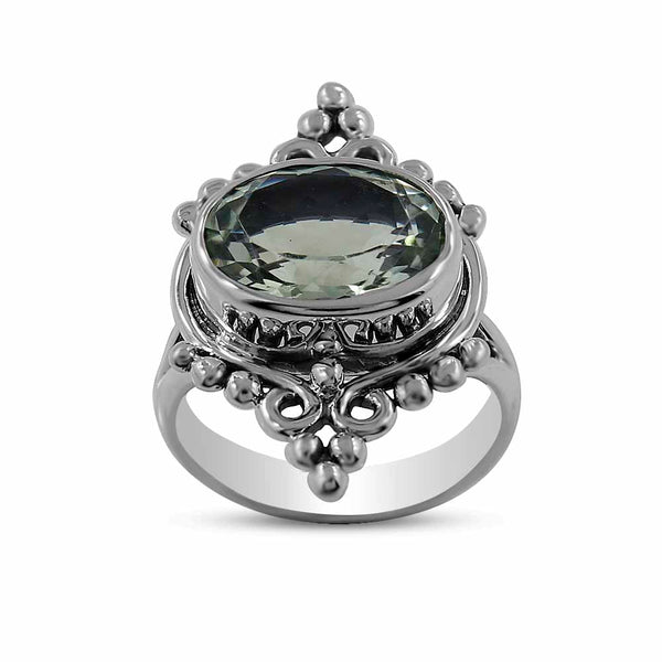Green Amethyst Silver Rings