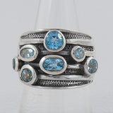 925 Sterling Silver Blue Topaz Rings