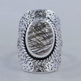 Golden Rutilated Quartz Silver Rings
