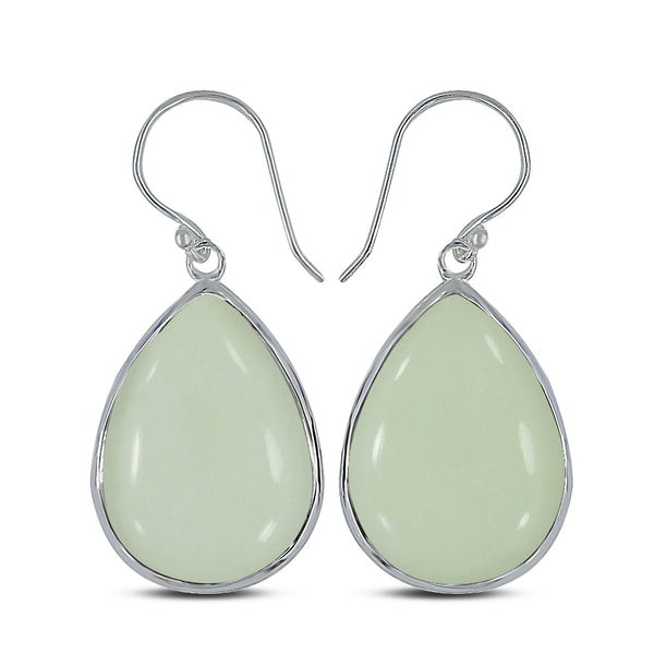 Lemon Chrysoprase Silver Earring
